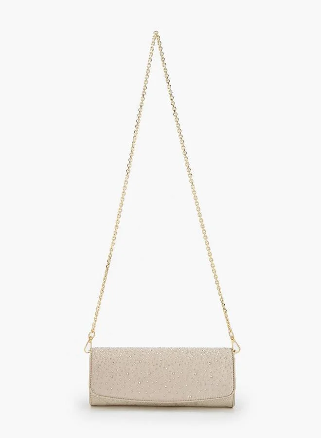 Flora Bella By Shoexpress Flora Bella Embellished Clutch With Chain Strap